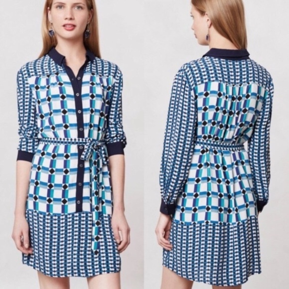 Anthropologie Maeve Mod Geometric Tunic Dress